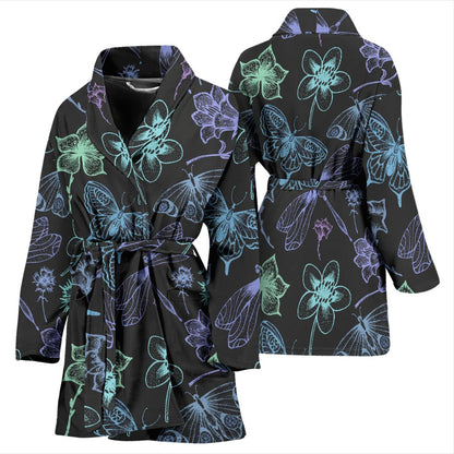 Butterfly Dragonfly Women Bath Robe