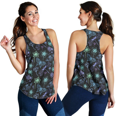 Butterfly Dragonfly Women Racerback Tank Top