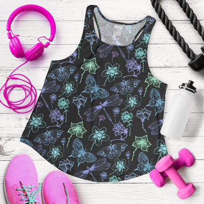 Butterfly Dragonfly Women Racerback Tank Top