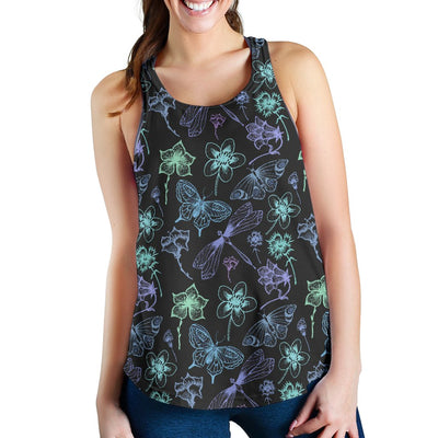 Butterfly Dragonfly Women Racerback Tank Top