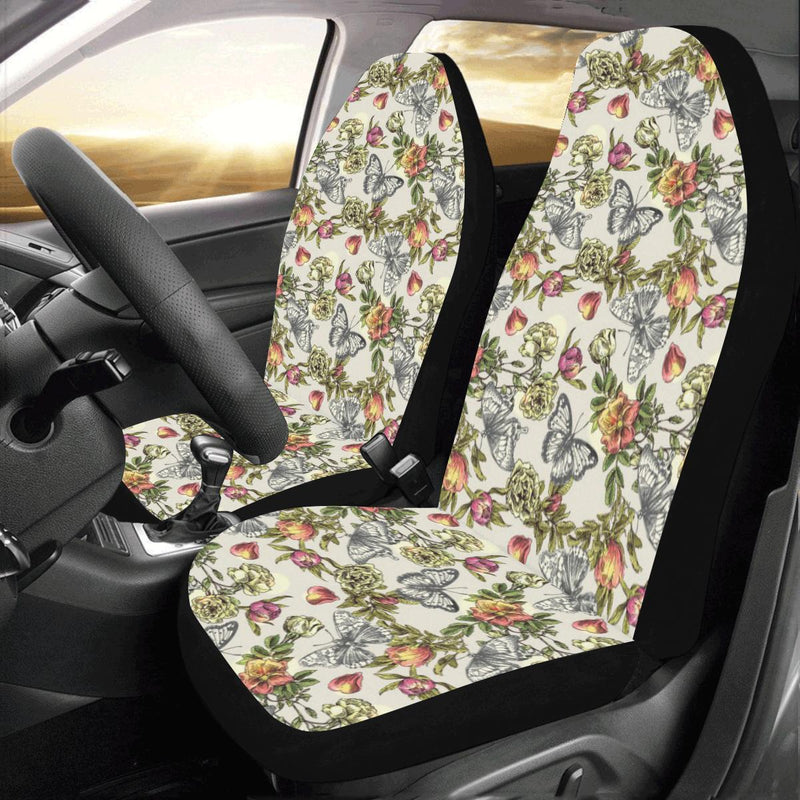 Butterfly Flower Pattern Print Design 06 Car Seat Covers (Set of 2)-JORJUNE.COM