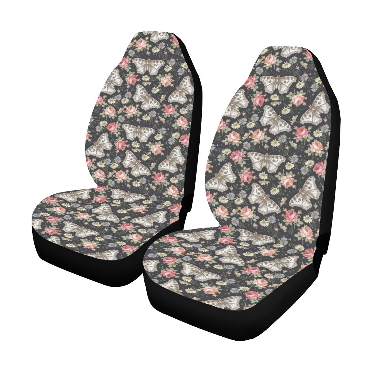 Butterfly Flower Pattern Print Design 07 Car Seat Covers (Set of 2)-JORJUNE.COM