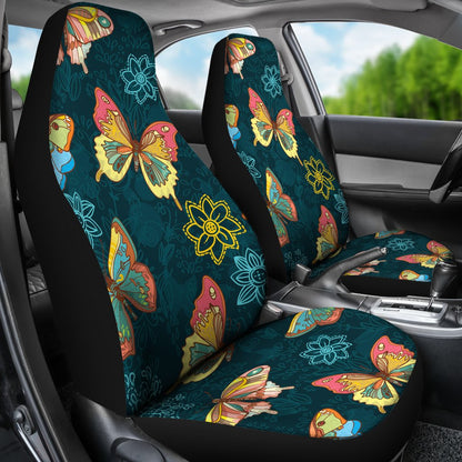 Butterfly Hand Draw Print Pattern Universal Fit Car Seat Covers