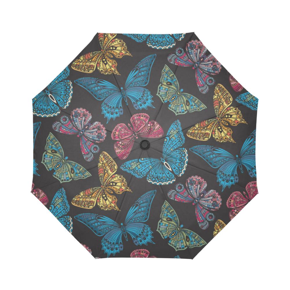 Butterfly Mandala Style Automatic Foldable Umbrella