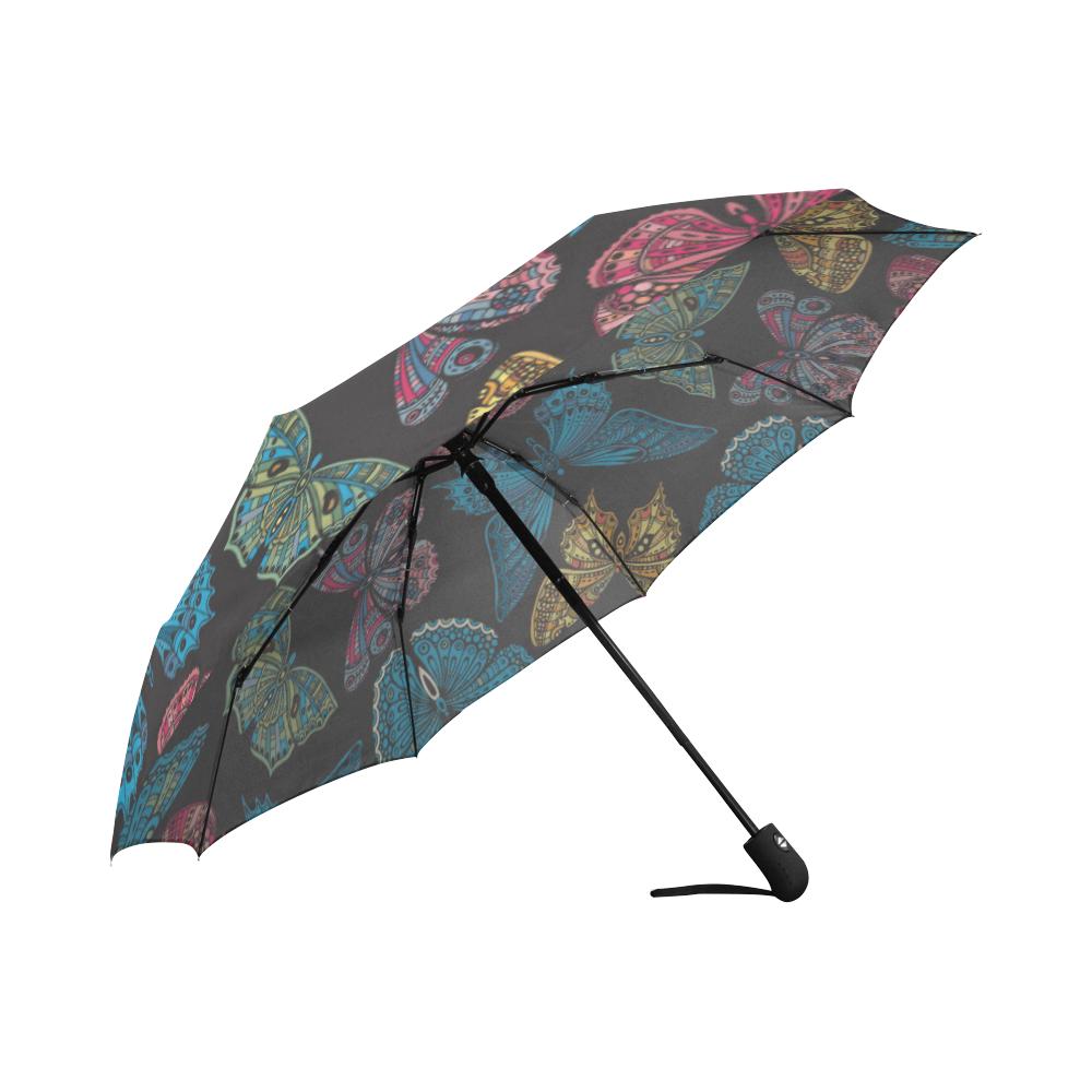 Butterfly Mandala Style Automatic Foldable Umbrella