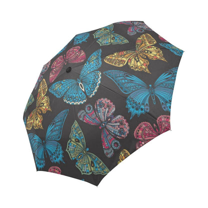 Butterfly Mandala Style Automatic Foldable Umbrella