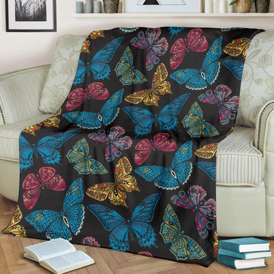 Butterfly Mandala Style Fleece Blanket