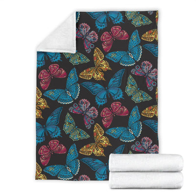 Butterfly Mandala Style Fleece Blanket