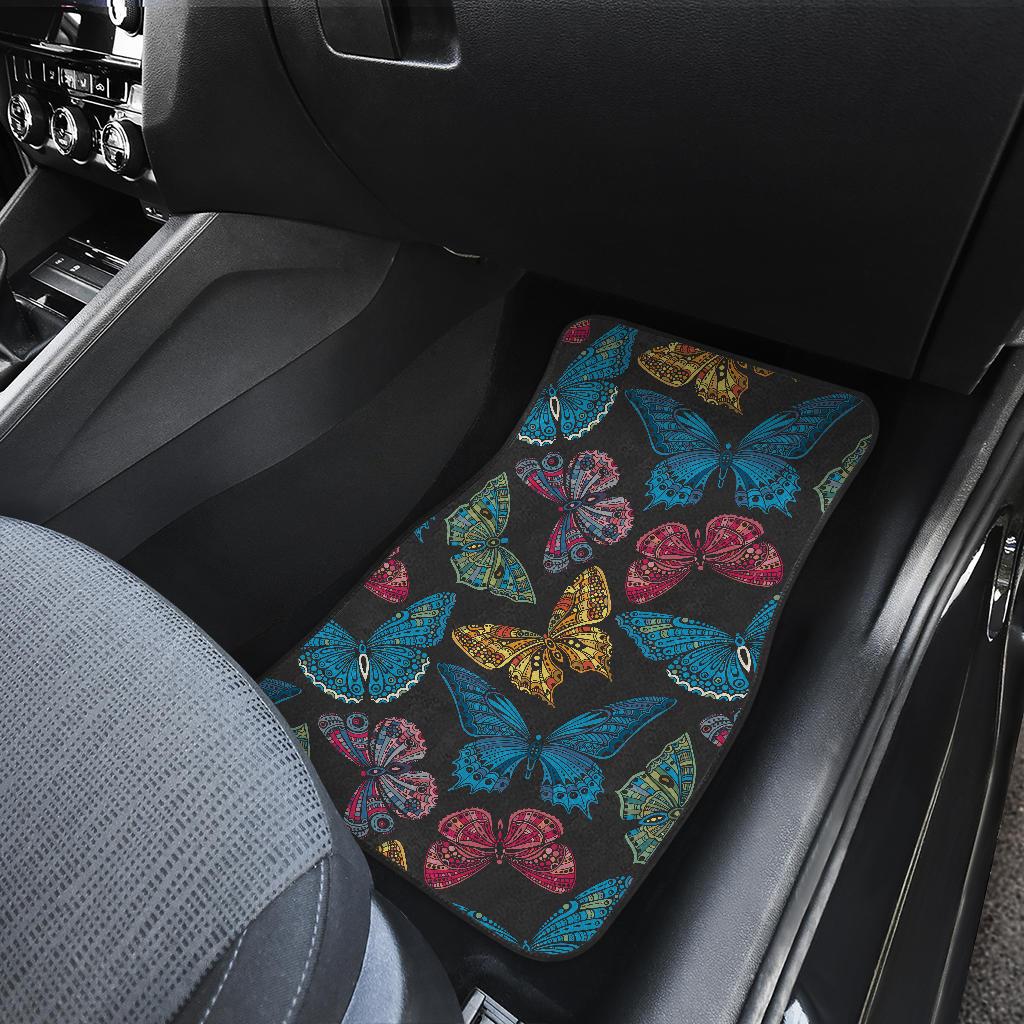 Butterfly Mandala Style Front and Back Car Floor Mats