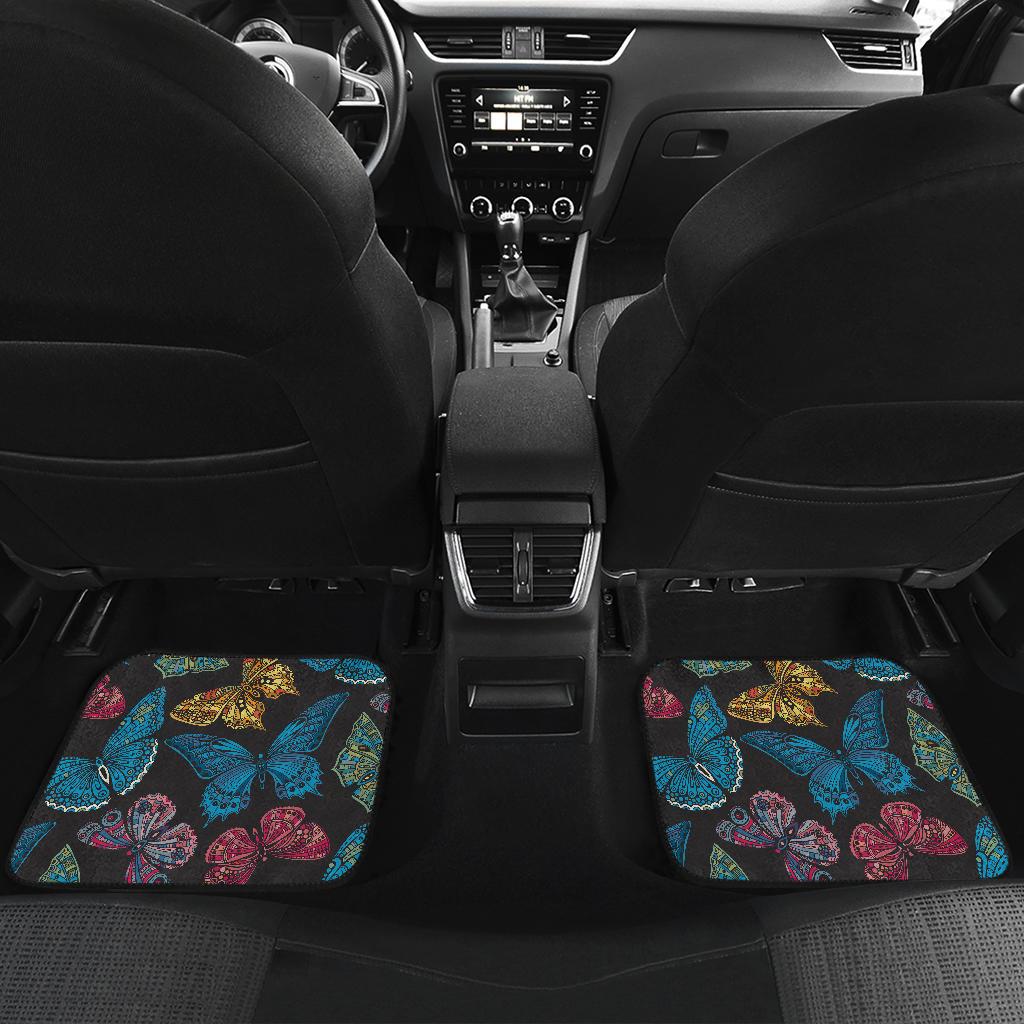 Butterfly Mandala Style Front and Back Car Floor Mats