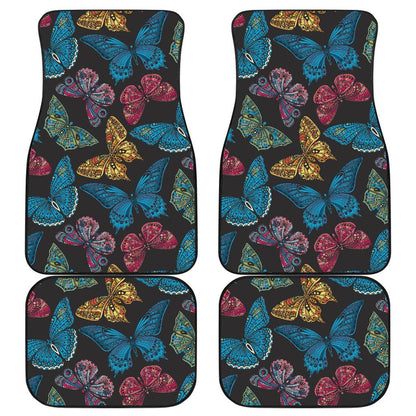 Butterfly Mandala Style Front and Back Car Floor Mats