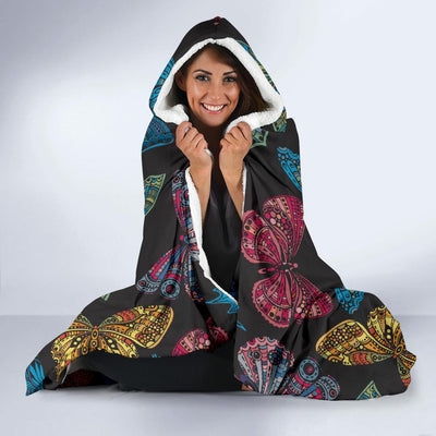 Butterfly Mandala Style Hooded Blanket-JORJUNE.COM