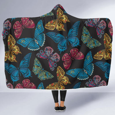 Butterfly Mandala Style Hooded Blanket-JORJUNE.COM