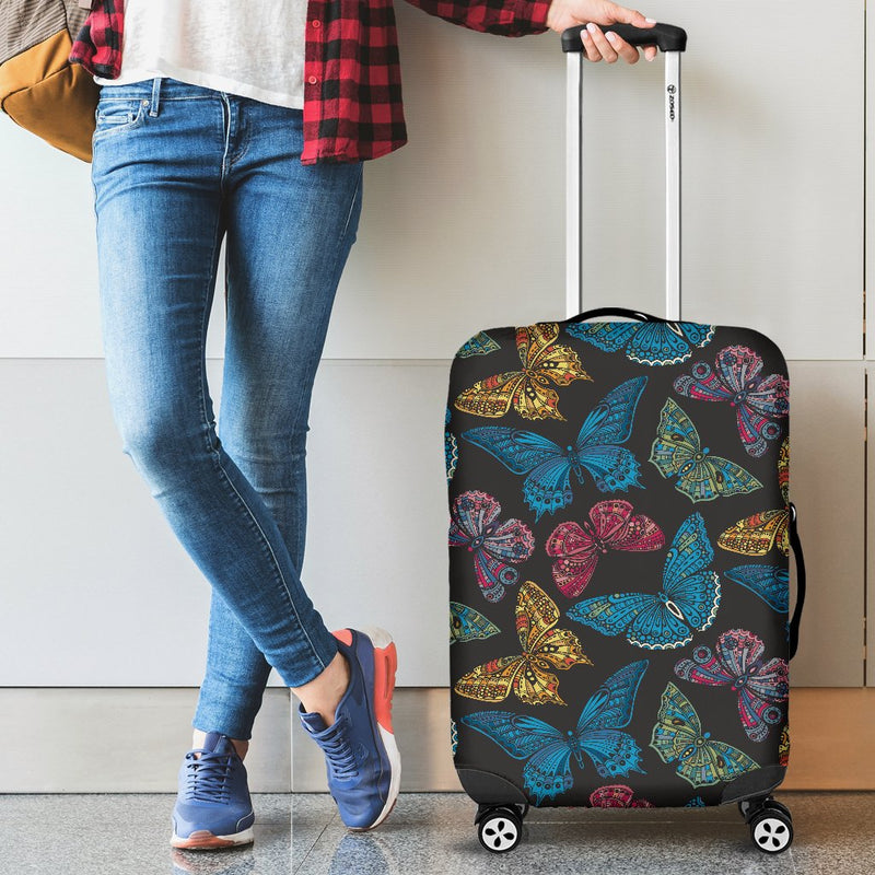 Butterfly Mandala Style Luggage Cover Protector