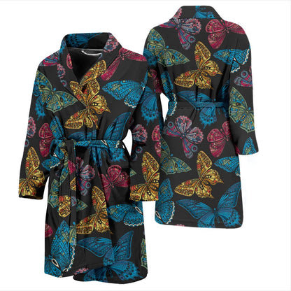 Butterfly Mandala Style Men Bath Robe