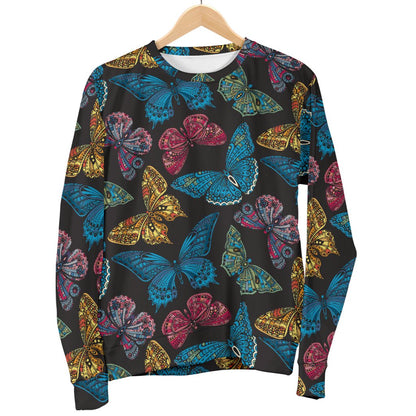 Butterfly Mandala Style Men Crewneck Sweatshirt