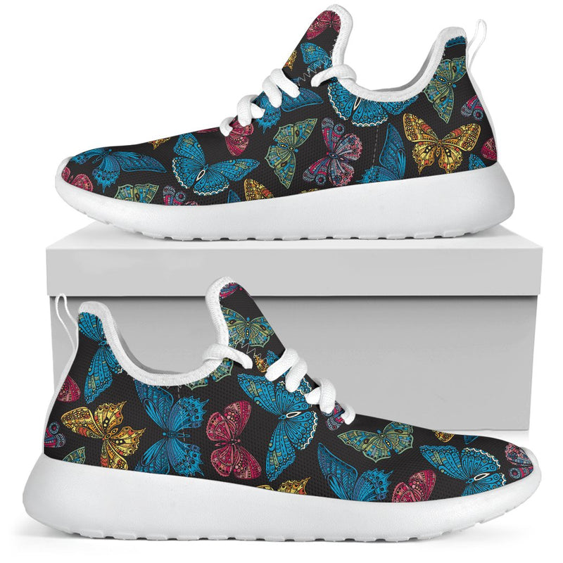 Butterfly Mandala Style Mesh Knit Sneakers Shoes