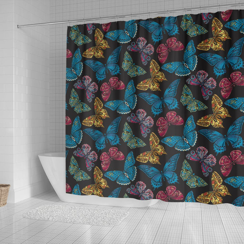 Butterfly Mandala Style Shower Curtain