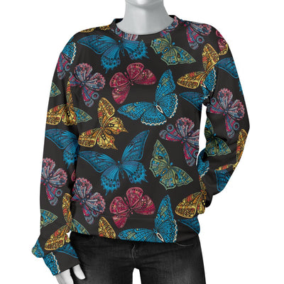 Butterfly Mandala Style Women Crewneck Sweatshirt