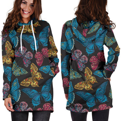 Butterfly Mandala Style Women Hoodie Dress