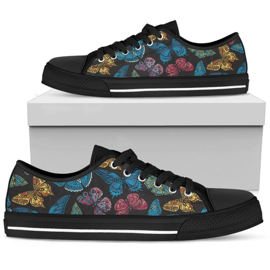 Butterfly Mandala Style Women Low Top Shoes