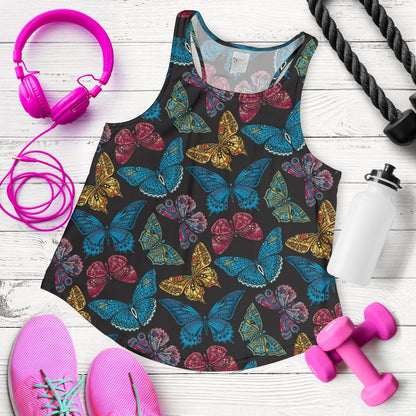 Butterfly Mandala Style Women Racerback Tank Top