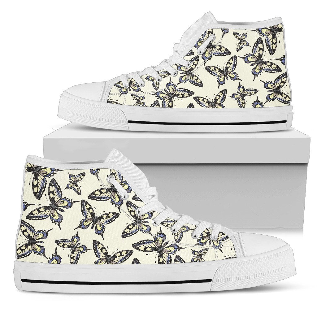 Butterfly Men High Top Canvas Shoes