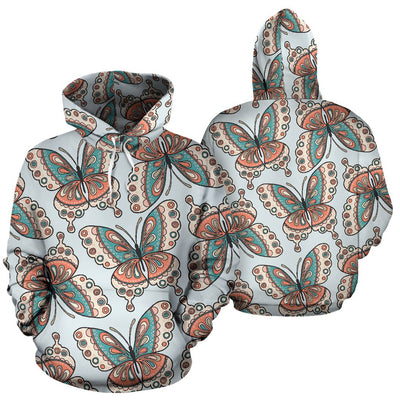 Butterfly Pattern All Over Print Hoodie