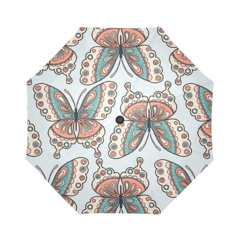 Butterfly Pattern Automatic Foldable Umbrella