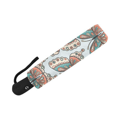 Butterfly Pattern Automatic Foldable Umbrella