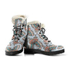 Butterfly Pattern Faux Fur Leather Boots