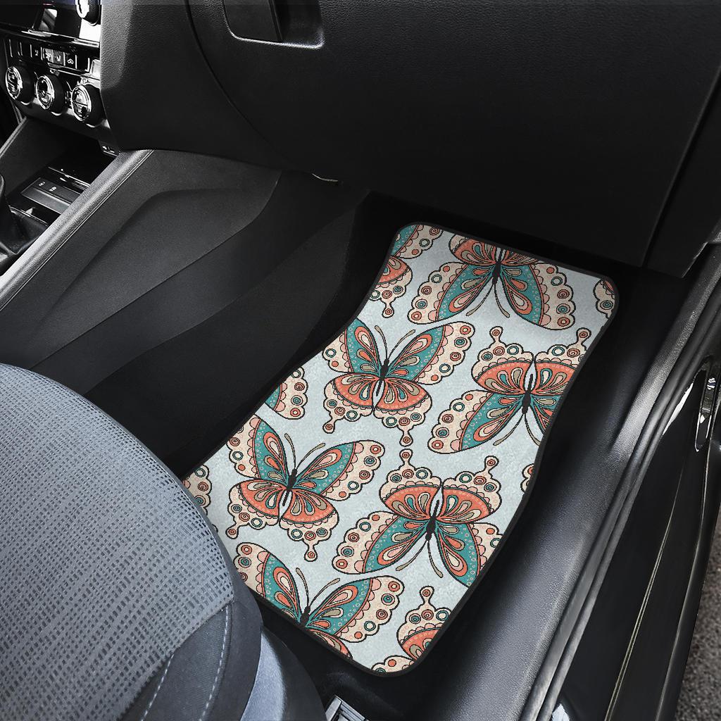Butterfly Pattern Front and Back Car Floor Mats