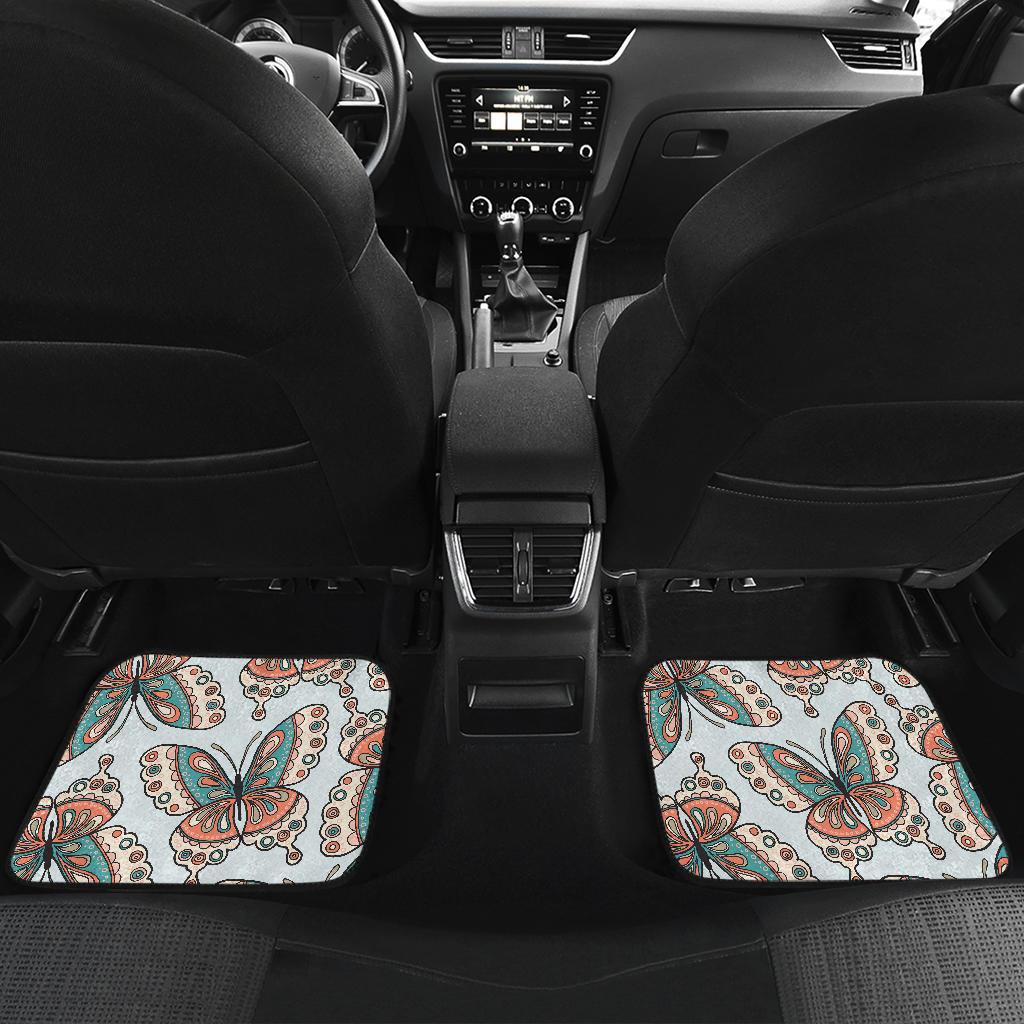 Butterfly Pattern Front and Back Car Floor Mats