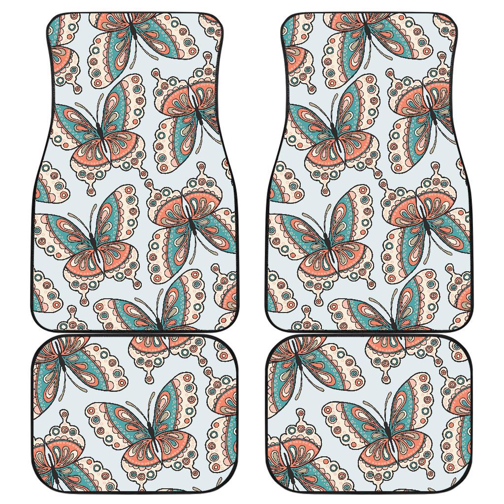 Butterfly Pattern Front and Back Car Floor Mats