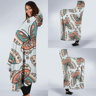 Butterfly Pattern Hooded Blanket-JORJUNE.COM