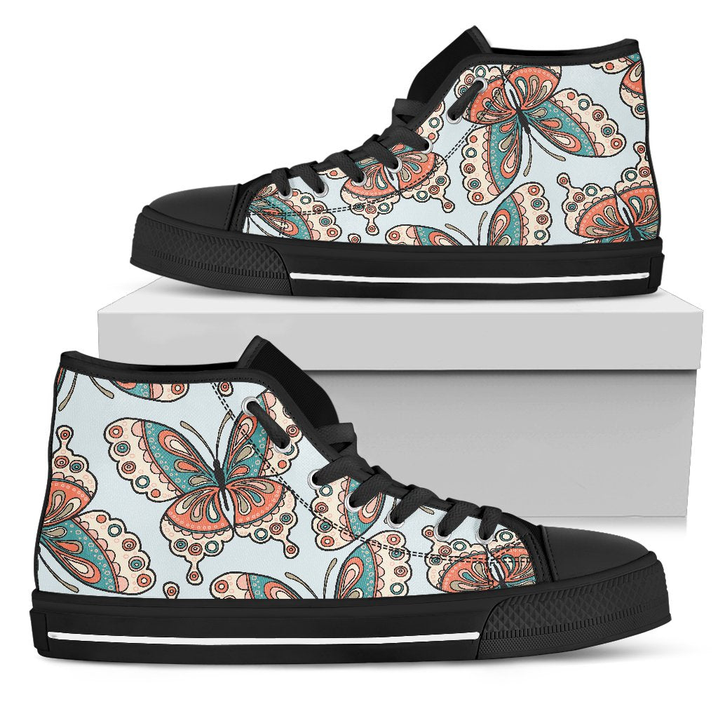 Butterfly Pattern Men High Top Shoes