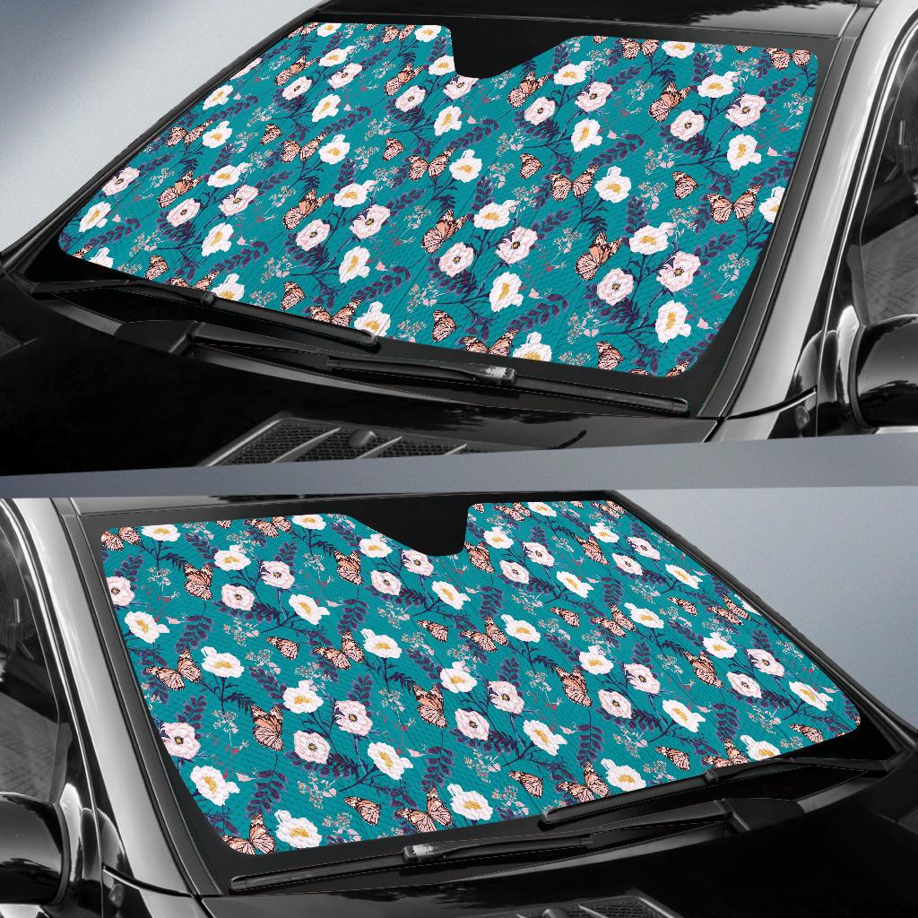 Butterfly Pattern Print Design 012 Car Sun Shade-JORJUNE.COM