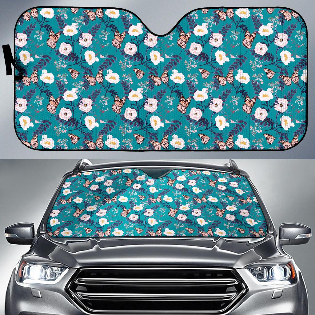 Butterfly Pattern Print Design 012 Car Sun Shade-JORJUNE.COM