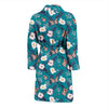 Butterfly Pattern Print Design 012 Men Bathrobe-JORJUNE.COM