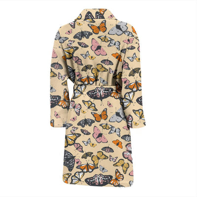 Butterfly Pattern Print Design 04 Men Bathrobe-JORJUNE.COM