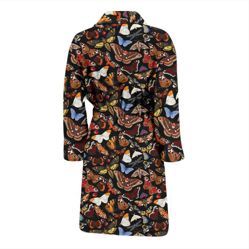 Butterfly Pattern Print Design 08 Men Bathrobe-JORJUNE.COM