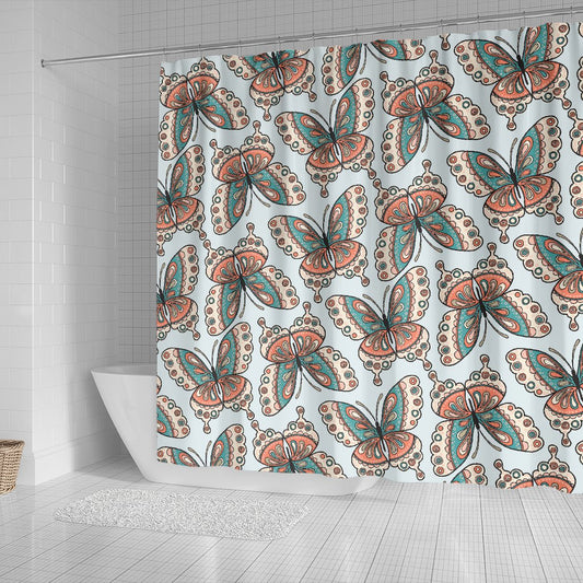 Butterfly Pattern Shower Curtain