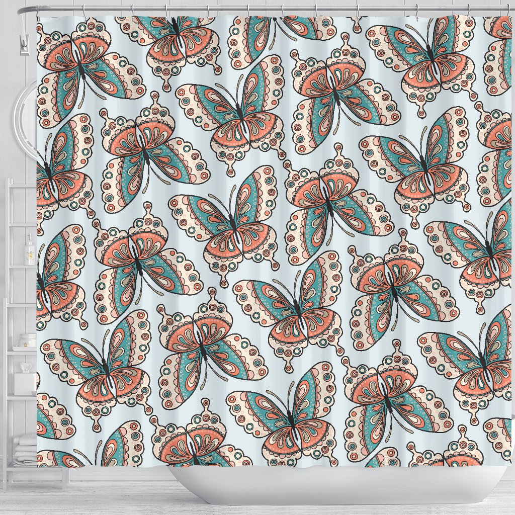 Butterfly Pattern Shower Curtain