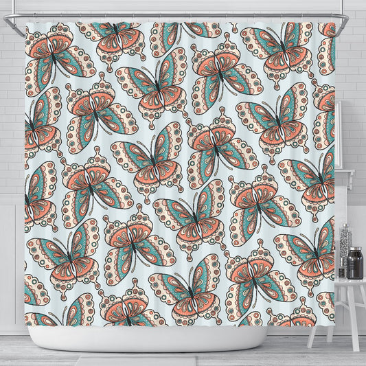 Butterfly Pattern Shower Curtain