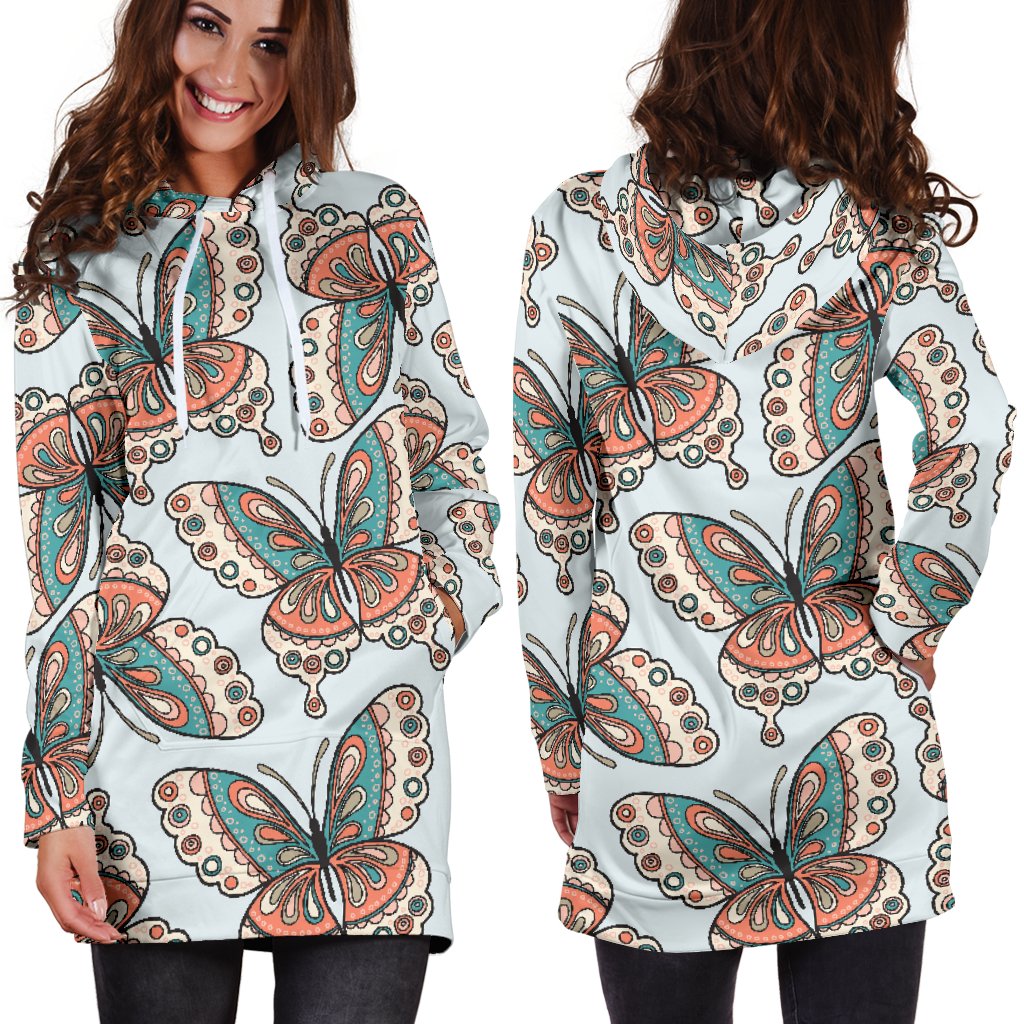 Butterfly Pattern Women Hoodie Dress