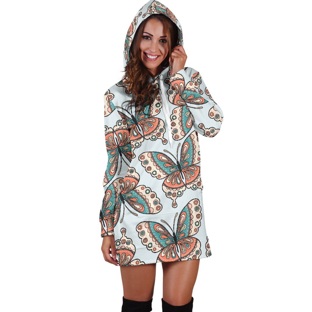 Butterfly Pattern Women Hoodie Dress