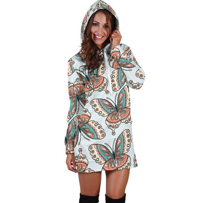 Butterfly Pattern Women Hoodie Dress