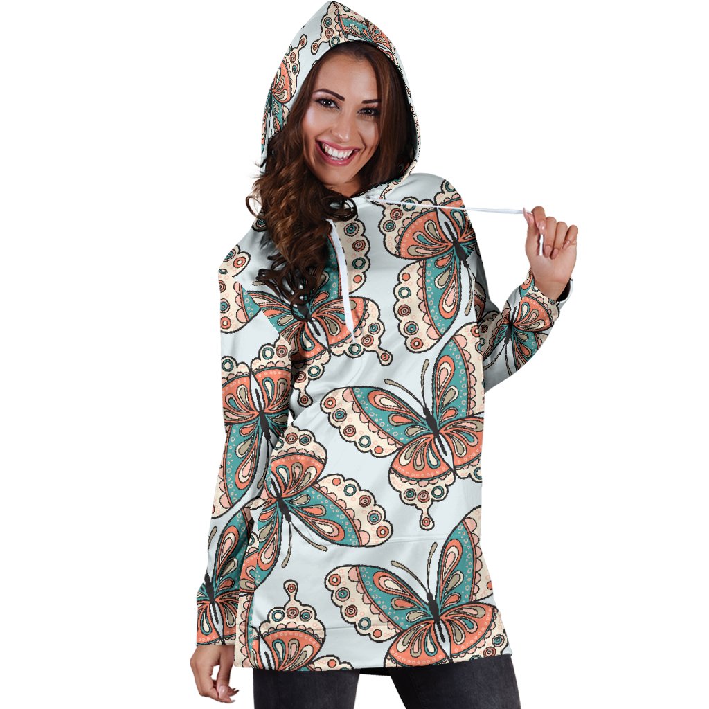 Butterfly Pattern Women Hoodie Dress