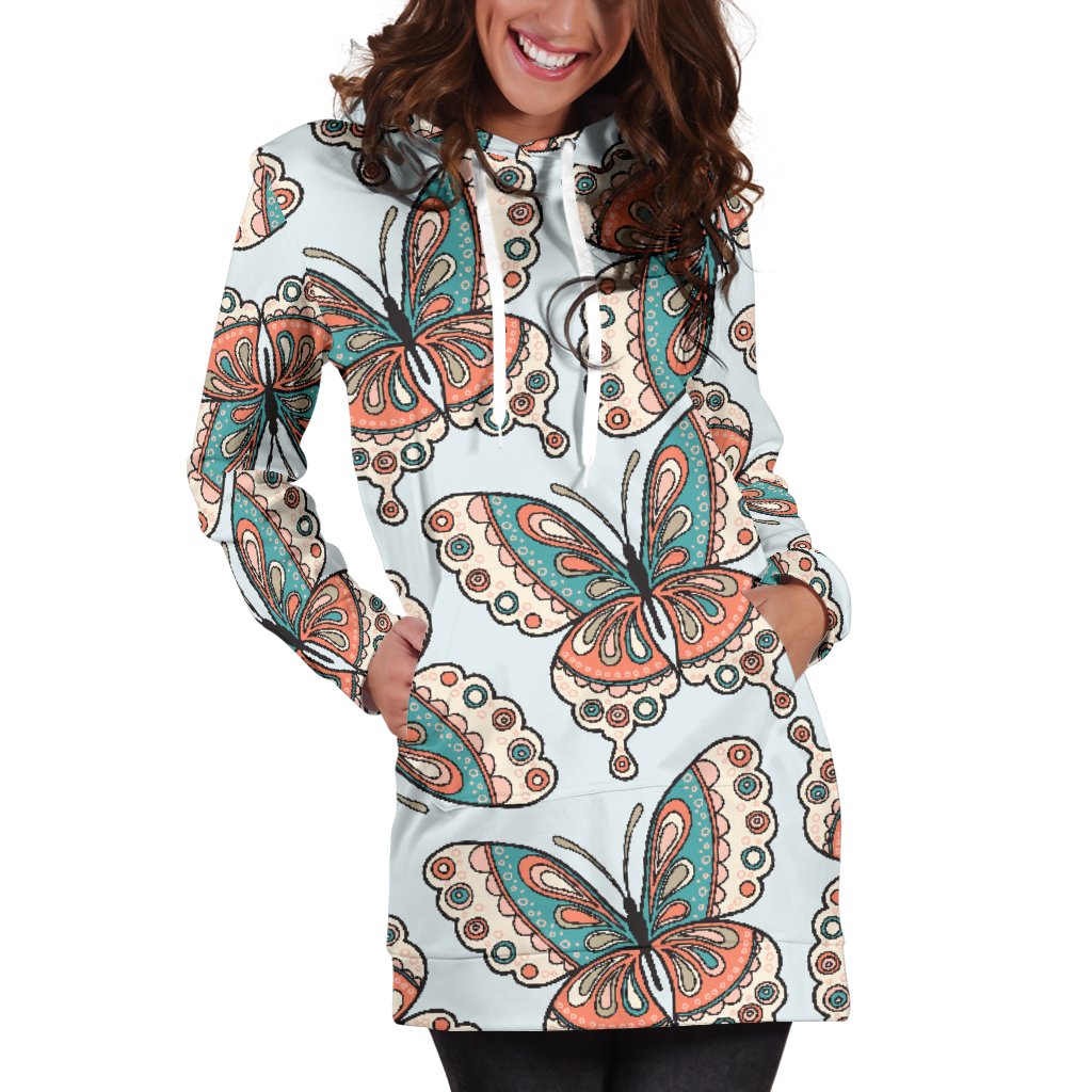 Butterfly Pattern Women Hoodie Dress