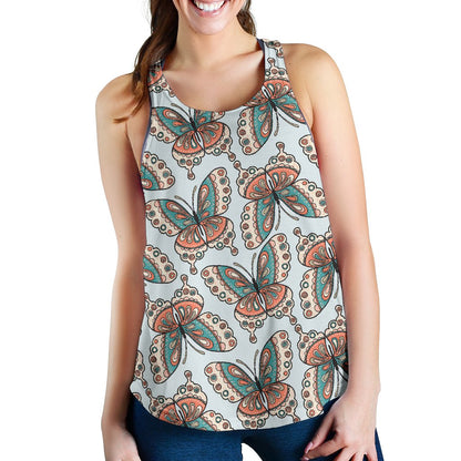 Butterfly Pattern Women Racerback Tank Top